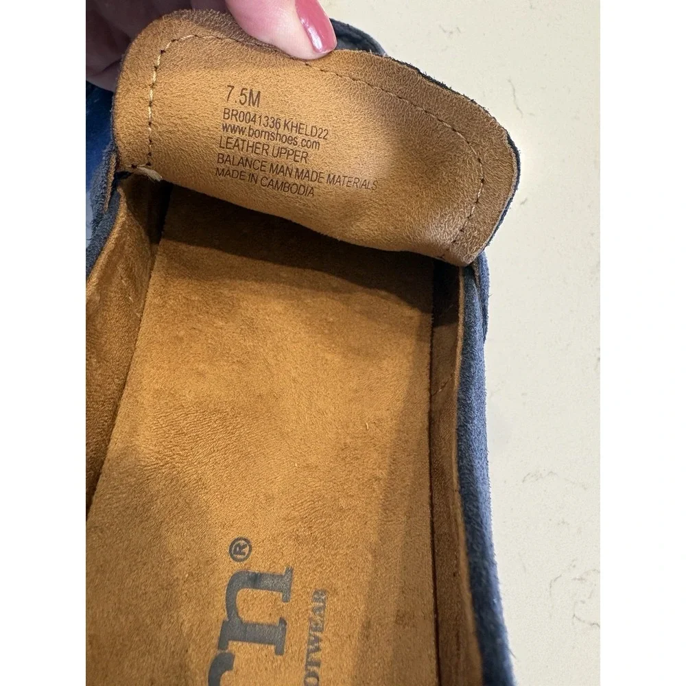 Women's Born Navy Suede Loafers Size 7.5